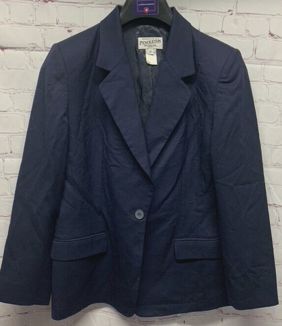 Pendleton Women's Blazer Jacket Solid Navy Sz 10 … - image 1