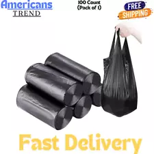 100 PCS 4 Gallon Trash Bags Kitchen Trash Bags Small Garbage Rubbish Bags 5 Roll