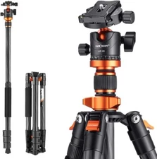 K&F Concept 63in Carbon Fiber Camera Tripods Compact Detachable Monopod for DSLR