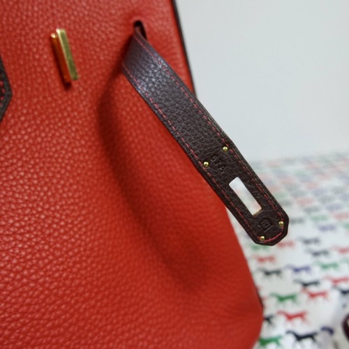 HERMÈS BIRKIN BAG 35 ROUGE VIF EBENE TOGO GOLD HARDWARE - Bild 8 von 10