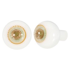 1Pair 10mm Round Realistic Eyeballs for Crafts Gold Tone 