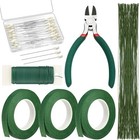 Paxcoo Floral Arrangement Kit with Green Floral Tape, Wire & Boutonniere Pins