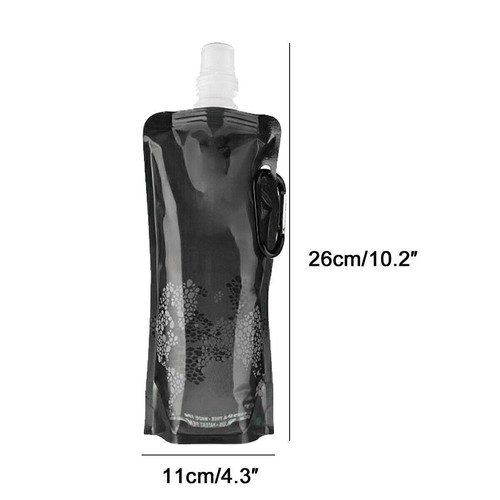 4x Faltbare Flexible Trinkflasche 0,5l - Wasserflasche Sportflasche für Sport - Bild 2 von 8