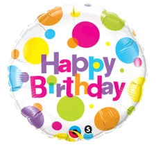 Birthday Helium Balloons For Kids, Birthday Big Polka Dots 18" Foil Balloon