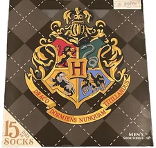 Harry Potter Hogwarts Crest 15 Days of Socks Men's Shoe Sizes 6-12 GIFT NIB NEW