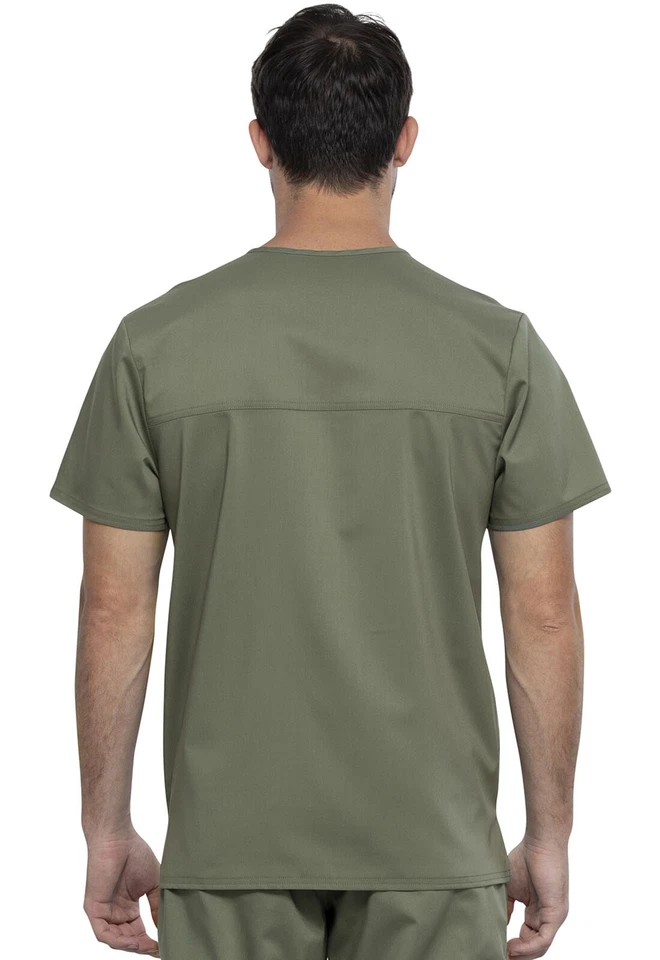 Cherokee Workwear Scrubs WW Revolution Men V Neck Top WW670 OLV Olive Free Ship - Image 2 of 4