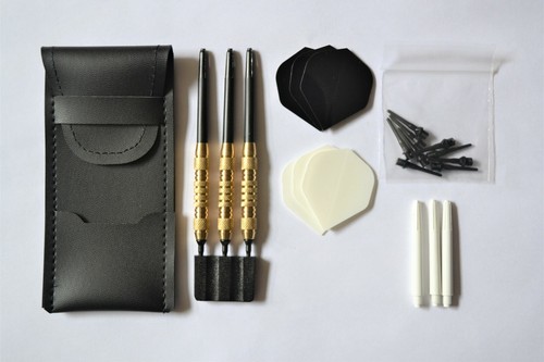 BRASS JP4 SOFT TIP DARTS STARTER SET FLIGHTS & STEMS + WALLET 18g - Picture 2 of 2