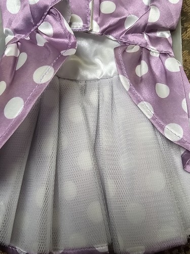 Kooltail Small Dress Dog Puppy Cat Pet Purple w/White Dot & Blue Bow - Picture 5 of 5