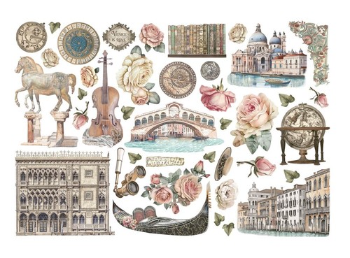 Stamperia VENECIA CIUDAD DEL ARTE - EFÍMERA - 300GR - CARTULINA ADHESIVA - Imagen 2 de 2