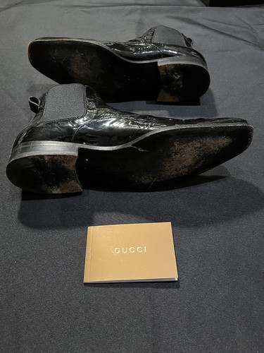 GUCCI SCHWARZE STIEFEL SCHUHE MIT METALLLOGO 202706 BUX52 GG 8 PASST US 8,5 AUTHENTISCH - Bild 17 von 24
