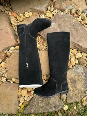 UGG Australia Delay Riding Boots Womens Sz 7.5 Black Suede