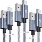 Gritin USB C Chargeur Câble Pack - 3 USB Type C 5A Câble de Charge Rapide Plomb - Nylon