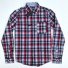 NWT Tommy Hilfiger Men's Slim Fit Checkered THFLEX Long Sleeve Button Down Shirt