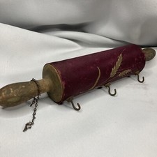 Antique Victorian Key Hooks in the Shape of Rolling Pin Wrapped In Silk Like