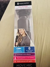 Singing Machine Move Microphone w/ Lighting Effects Bluetooth Mic  Speaker New 