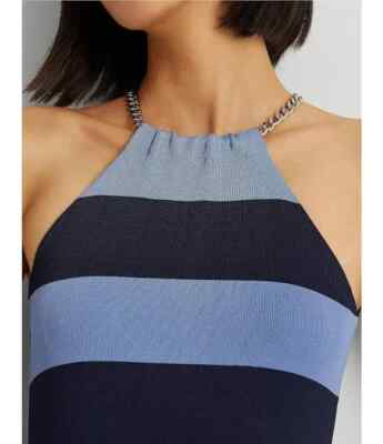 Ralph Lauren Striped Sleeveless Halter Dress Blue Size L / Large MSRP $225 | eBay Ralph Lauren Striped Sleeveless Halter Dress Blue Size L / Large MSRP $225 | eBay