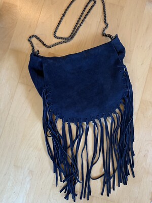 Hallhuber Tasche blau top Zustand echt Leder