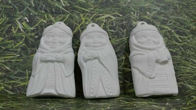 Set of 3 wise men Ceramic Bisque, Ready To Paint unit 52
