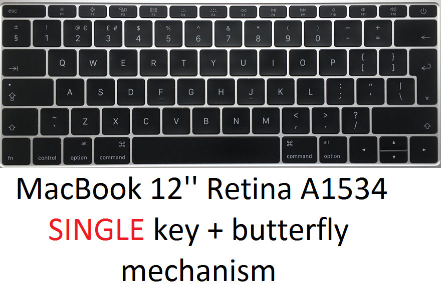 Single KEYBOARD KEYS + hinge mount for Apple MacBook A1534 A1706