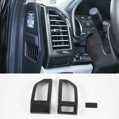 For Ford F150 F-150 2015-20 Carbon Fiber ABS Dashboard Side Air Vent Cover Trim - Picture 1 of 8