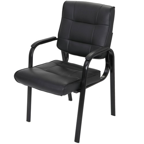 2PCS Leather Guest Chair Reception Waiting Room Office Desk Side Chairs Classic - Picture 5 of 11
