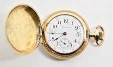 1900 Waltham 15 Jewel Hunting Gold Filled Pocket Watch WATCH351