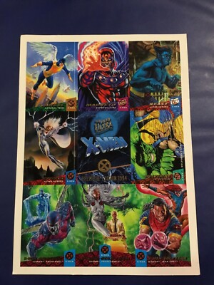 Vintage 1994 FLEER ULTRA 'X-MEN: Gold Team Promo 9-Card Trading