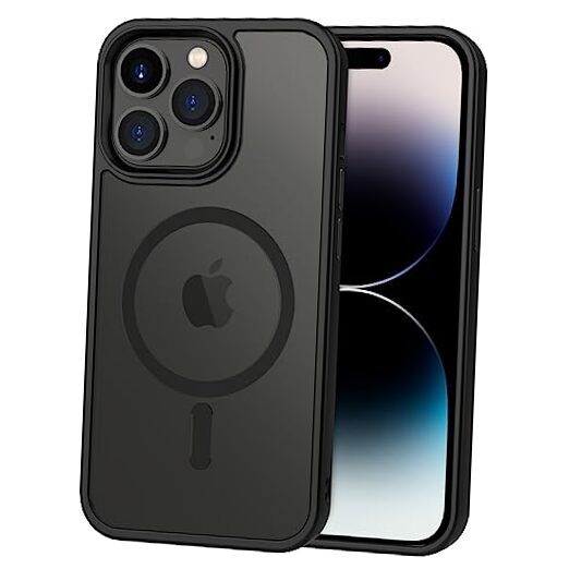 Magnetic Case for iPhone 14 Pro 6.1 inch-Compatible with MagSafe & Matte Black