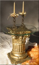 Beistelltisch Glas Säule Telefontisch Couchtisch Modern Kaffeetisch Design Antik