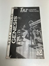 Taz In Escape From Mars Instruction Manual ONLY Sega Genesis Original Booklet