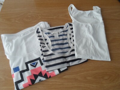 3 H&M/Vera Moda Tops Gr.XS wollweiß/dunkelbl.gestreift/weiß