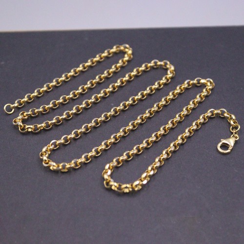 Pure 18K Yellow Gold Chain Men Women 4mm Cable Link Necklace 11.8-12g 23.6inch - Bild 4 von 6
