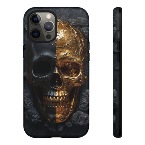 Tough Cases - Skull Gold 3D Design Phone Case for Bold Style