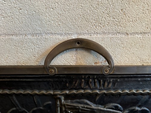 Vintage Pressed Metal Fire Screen with Galleon Ship (No Stand) - Picture 3 of 7
