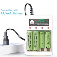 USB Plug Fast Battery Charger for AA AAA Rechargeable Batteries 4 Slots UK