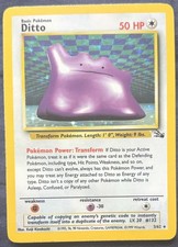 Ditto 3/62 Fossil Rare Holo Pokemon Card WOTC