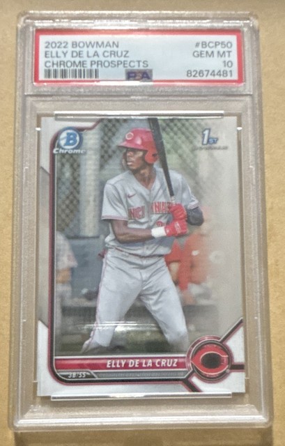 Bowman 2022 Bowman Chrome Prospects Elly De La Cruz #BCP-50 PSA 10 Reds