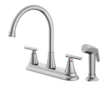 Grifo Cocina 2 Manijas con Rociador Extra ble 360 Acero Inoxidable N quel