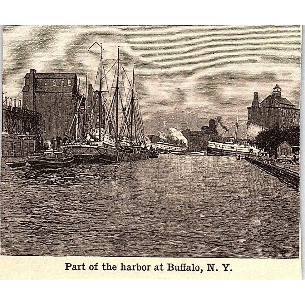 Boats in the Harbor at Buffalo NY 3x3.5