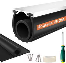 Garage Door Seals Bottom Rubber   8FT EPDM Weatherproof Seal with Pre-Drilled Al