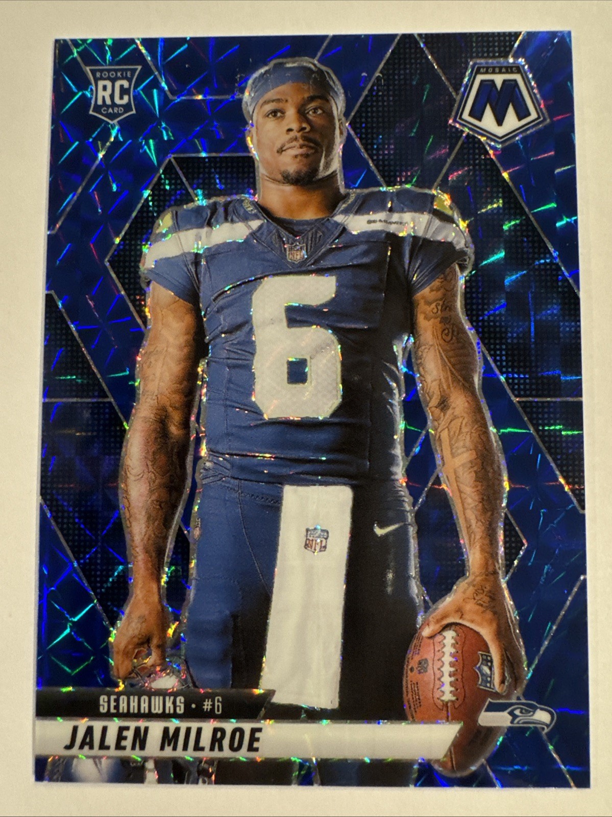 2025 Panini Mosaic Jalen Milroe RC Blue Prizm 62/99 #283