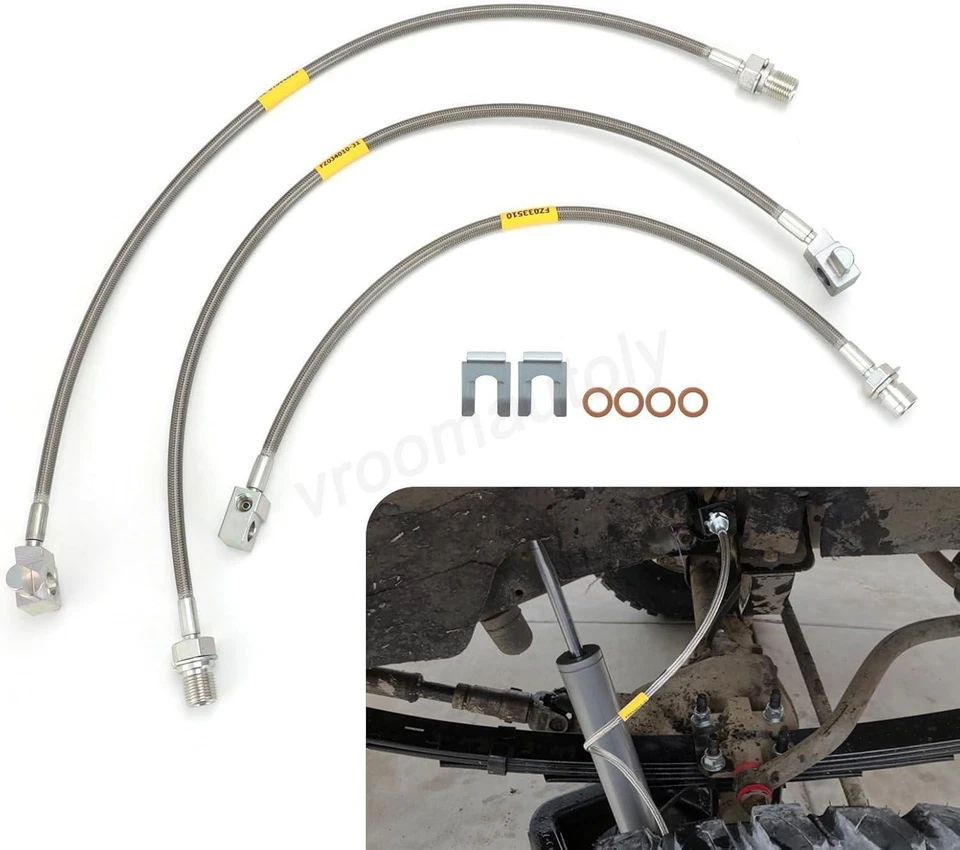 Línea de freno extendida de acero inoxidable para Chevrolet C/K10 20 30 30 K5 Blazer 71-78 Foto 2 de 4