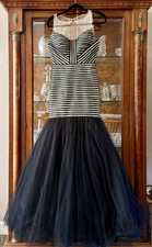 CHIC Terani Couture Illusion Mermaid Tulle Gown Women's 6 Modern Prom Wedding