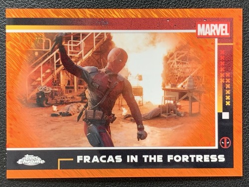 Fracas In The Fortress 2025 Topps Chrome Deadpool Orange Shimmer /25 #79