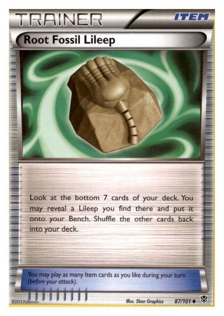 Root Fossil Lileep 87/101 Uncommon Plasma Blast Pokemon Lightly Played