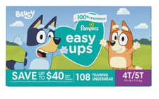 Pampers Easy Ups Training Underwear Bluey Size 4T-5T 37 lb 108 CT