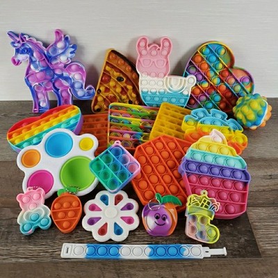 Fidget Toys Poppet Poppit Bundle 20 Unicorn Cupcake Fat Brain Key Chain