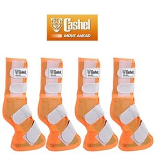 63CE 4 Pack Cashel Fly Arab Horse Leg Guard Cool Mesh Boots Orange