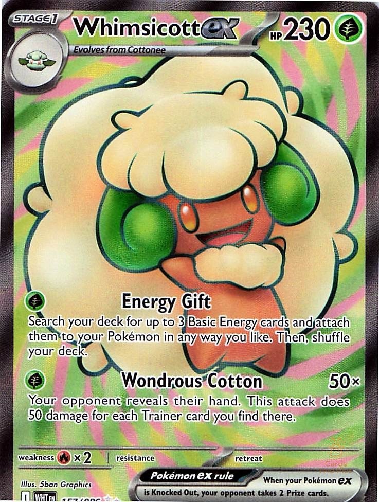 Whimsicott ex 157/086 HOLO White Flare NM
