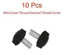 Black Plastic Thumb Screw M6 x 1.0 x 12mm